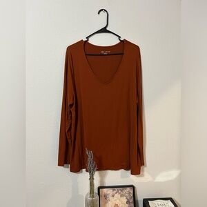 AVA & VIV Long sleeve shirt, Burnt Orange, Slightly Worn, Size:2X